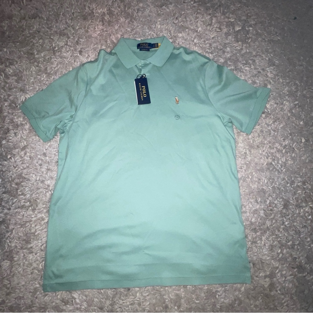 RALPH LAUREN CLASSIC FIT. GREEN POLO SHIRT SIZE L MEN NWT $125.00